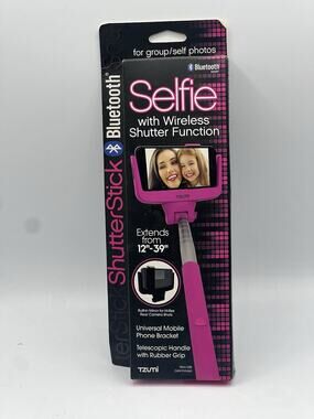 Tzumi ShutterStick Bluetooth Selfie Stick Wireless Shutter Pink #G07